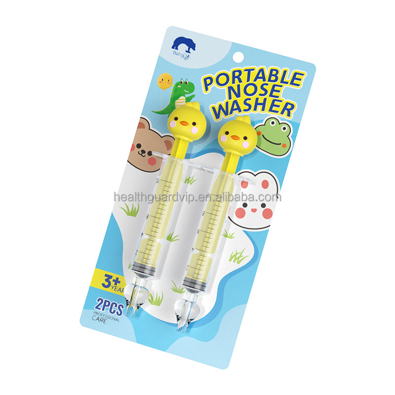 Cute Animal Designs 10ml Syringe Nose Irrigator BPA Free Soft Silicone Tip Baby Nasal Aspirator with CE