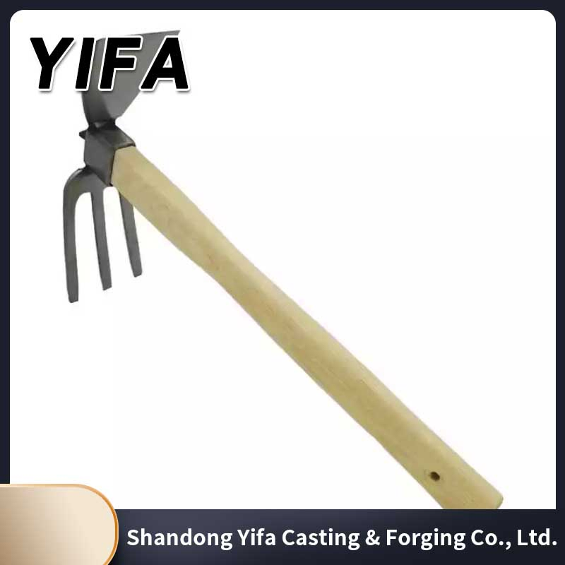 Small Hoe with Wooden Handle Household Tiller Tools Double Head Agricultural Garden and Gardening Tool for Sale