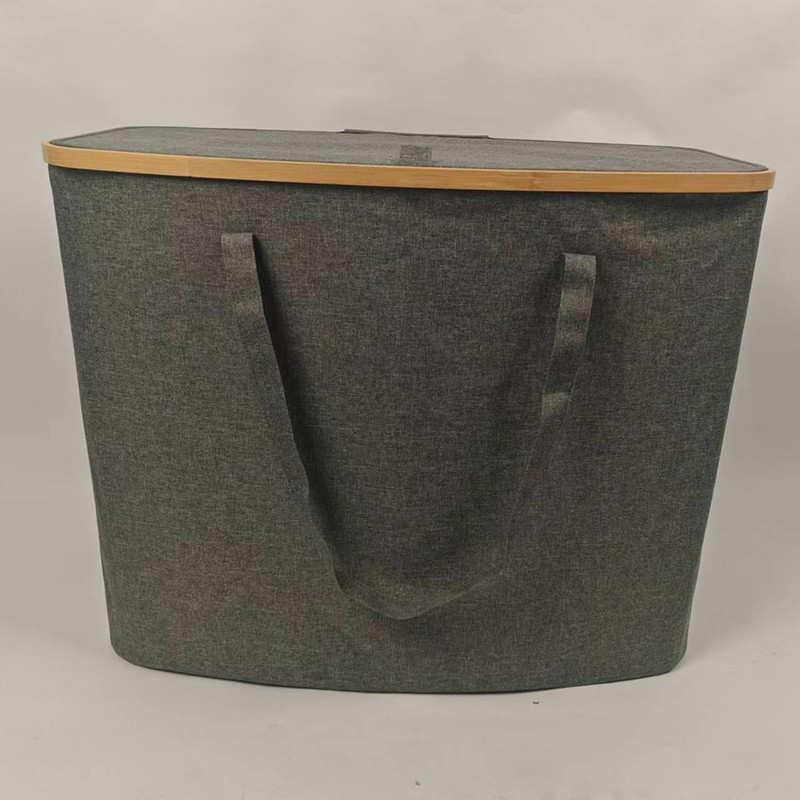 Cross-Border Foldable Clothes Basket, Dirty Clothes Basket with Inner Pocket, Oxford Cloth Storage Basket