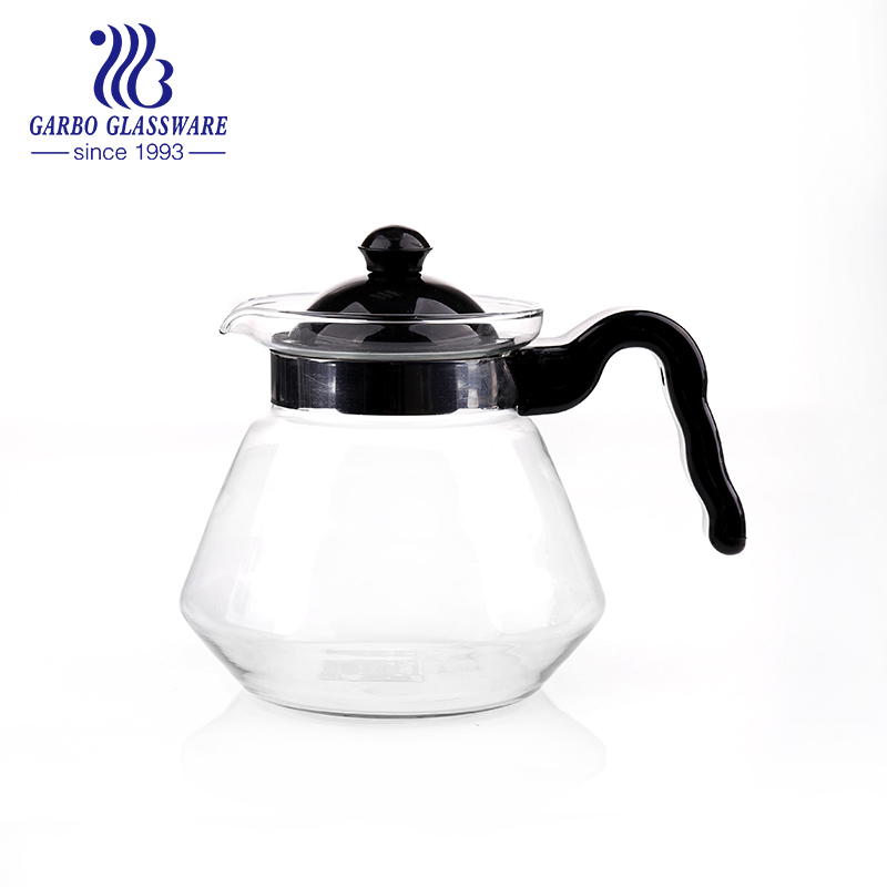 Wholesale Classic Heat Resistant Hot Tea Glass Pitcher Clear 1.25L Glass Teapot with Plastic Lid
