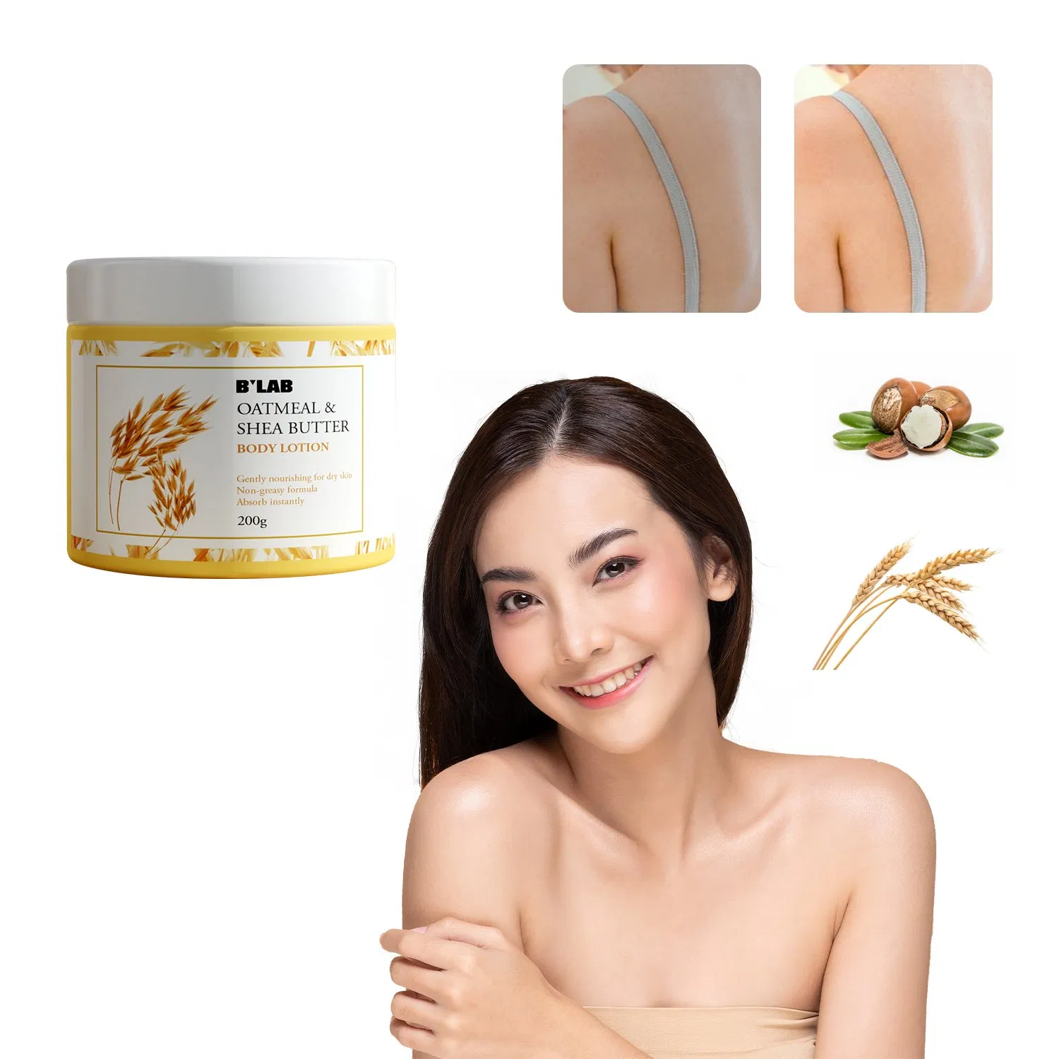 OEM 250ml Skin Care Natural Body Butter Cream Moisturizing Body Lotion