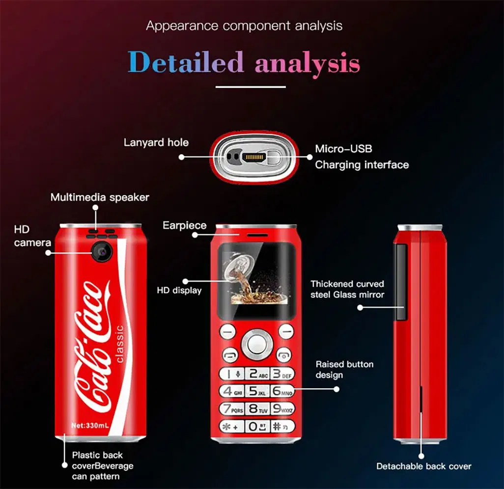 Кнопочный телефон Cola Mini для пожилых и студентов