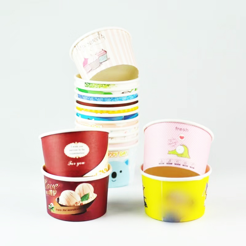 Paper Bowl Ice Cream Paper Disposable Paper Bowl Ice Cream Paper Cup White Eco Friendly Food Grade Cup