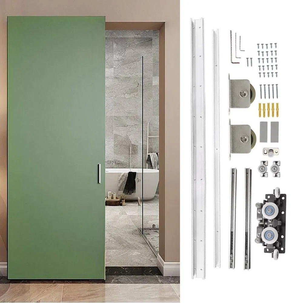 Aluminum Alloy Soft Close Silent Concealed Invisible Sliding Door Track Hardware System