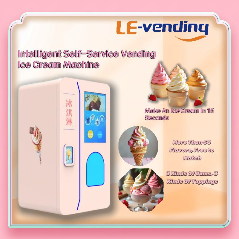 Heavy Duty 27 Inch Touch Screen Soft Ice Cream Vending Machine for Business