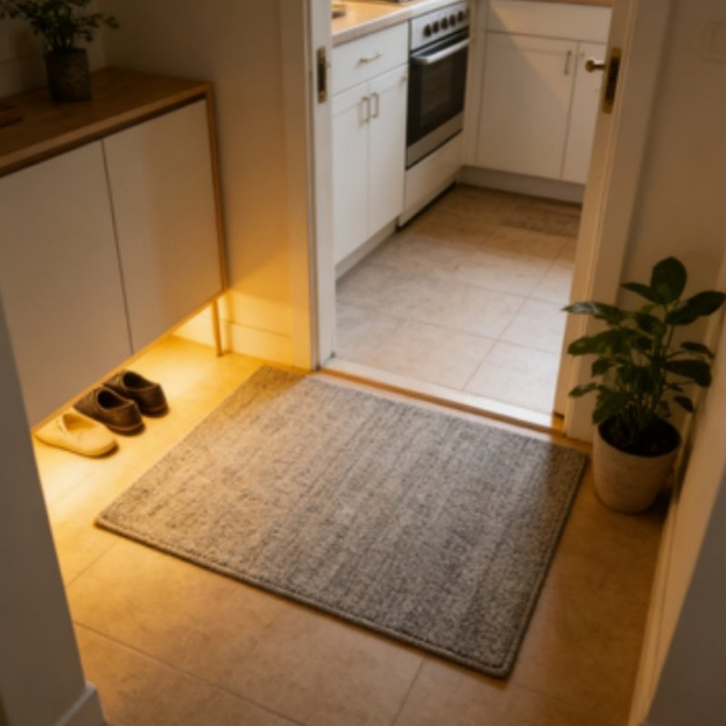 Kitchen Floor Carpet Solid Color Wear-Resistant Anti-Slip Stain-Resistant