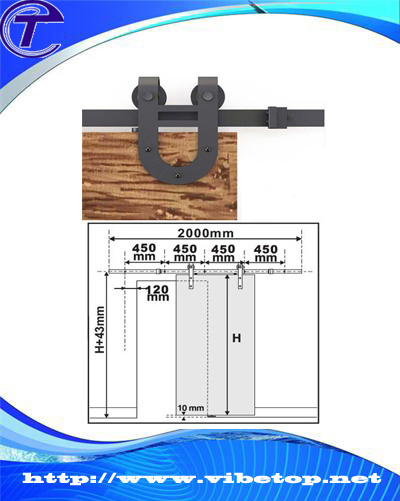Modern Stainless Steel Sliding Barn Door Roller Set Hardware