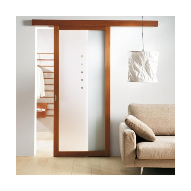 Prima Customized Barn Door Solid Wood Timber Veneer Finish Clear Paint Wood Door