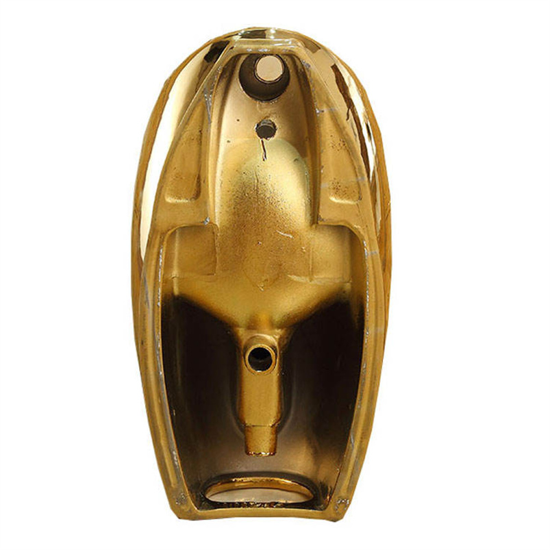 Luxury Gold Silver Pattern Wall-Hung Ceramic Sensor Urinal for Bathroom with Western Design