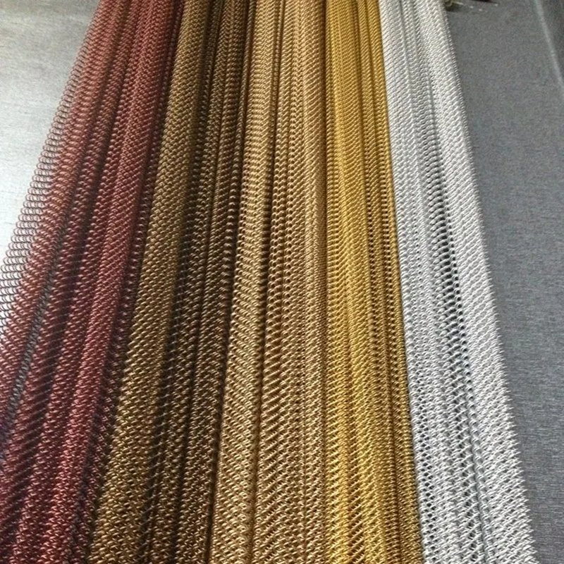 Metal Coiled Woven Fabric Chain Link Mesh Drapery for Wall Cladding Curtain