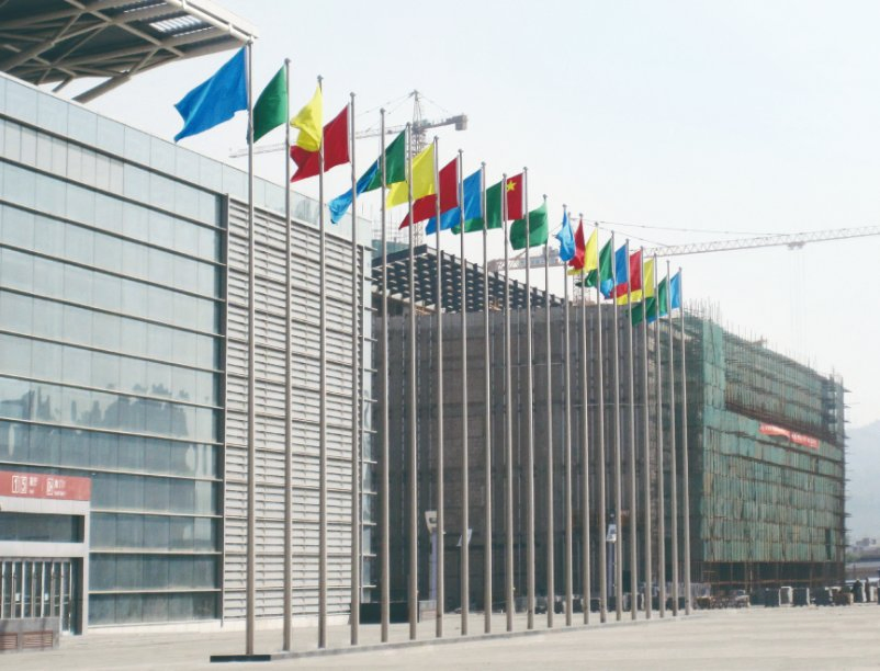 Outdoor Conic Flagpole with Powder Coating