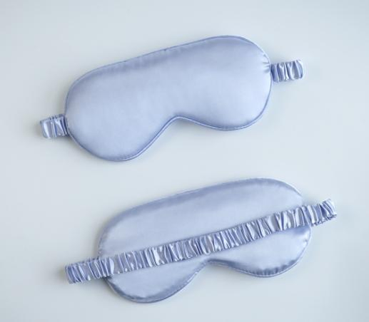 Wholesale Solid Color Eye Sleeping Mask Polyester Imitated Silk Eyeshade for Travel