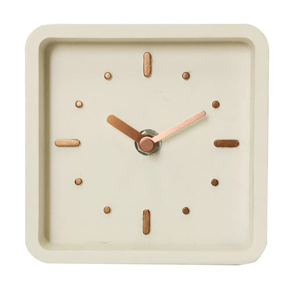 Modern Style Resin Clock Customized Color Resin Table Clock Square Design Decorative