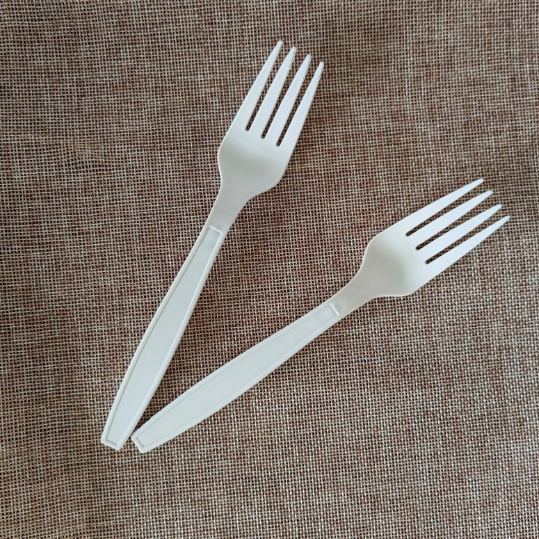 Customizable White or Custom Colors Cornstarch Biodegradable Single Use Cutlery Spoon Fork