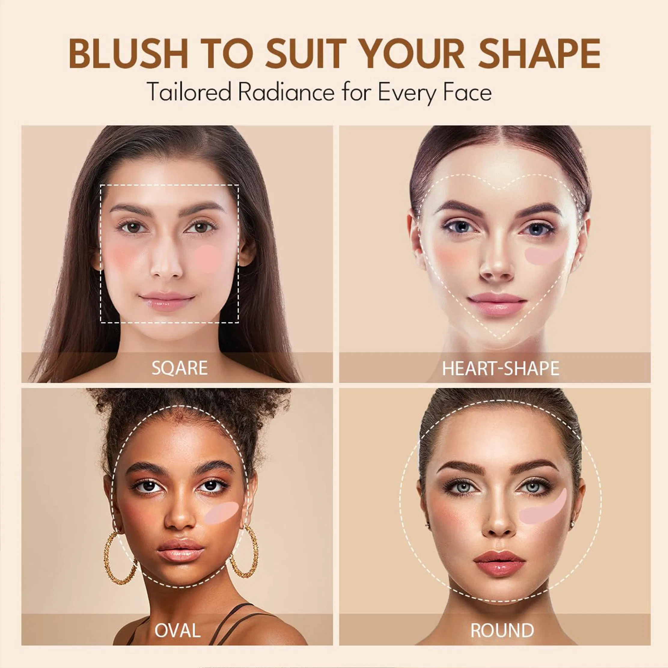 Professional Multi-Used Makeup Eyeshadow Blush Lipstick for Face and Eyes, Cosmetic Kit with Eyeshadow and Brush, Blush with 2 Ends Brush