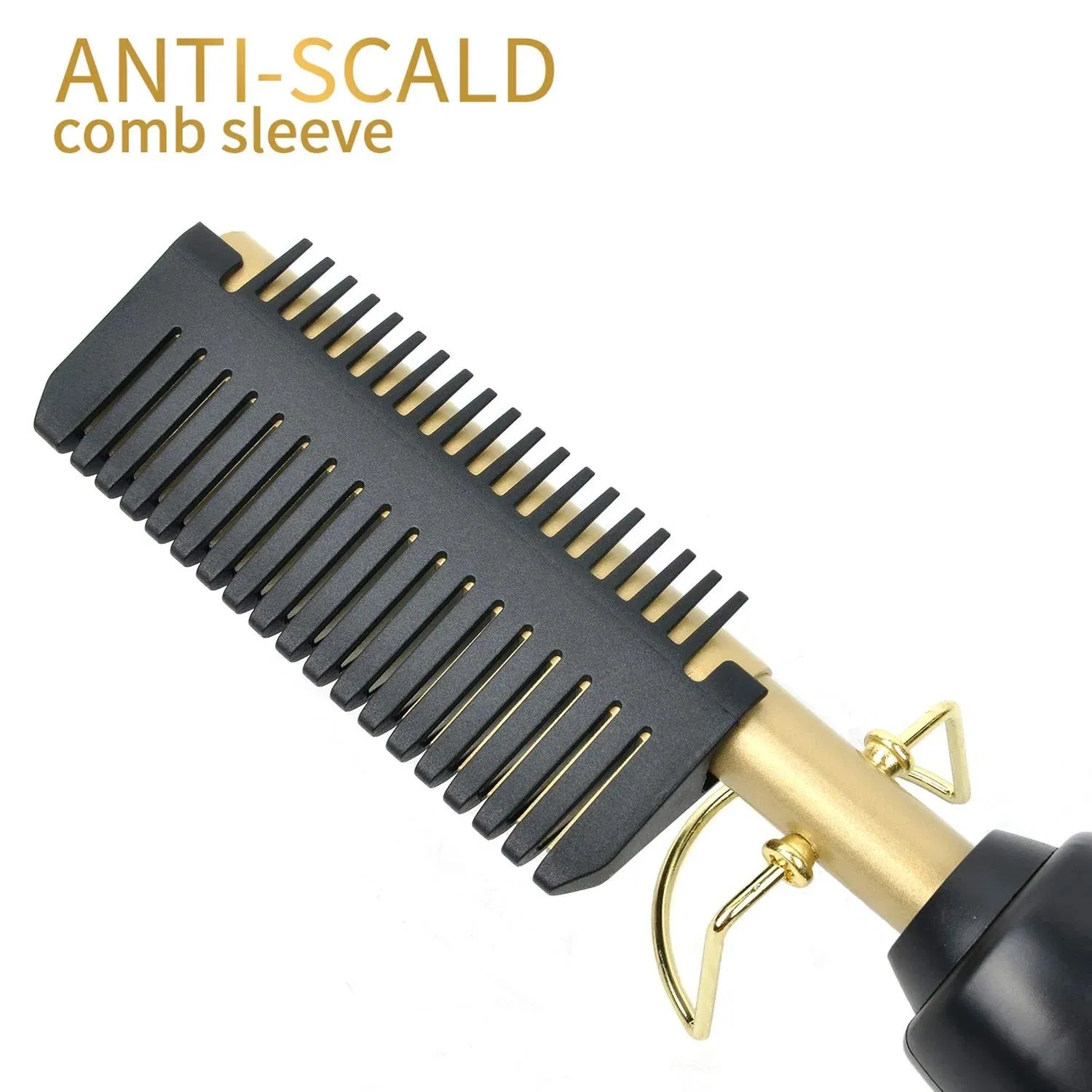 Custom Hair Electric Hot Air Comb 2 in 1 Multifunctional Black Hot Comb Vendor