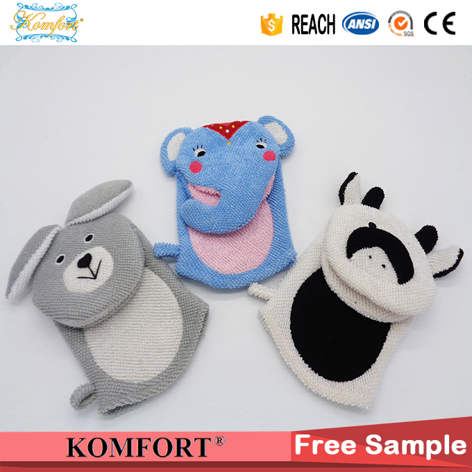 Klb-117 Animal Kids Hand Puppet Gift Sponge Softtextile Bath Glove