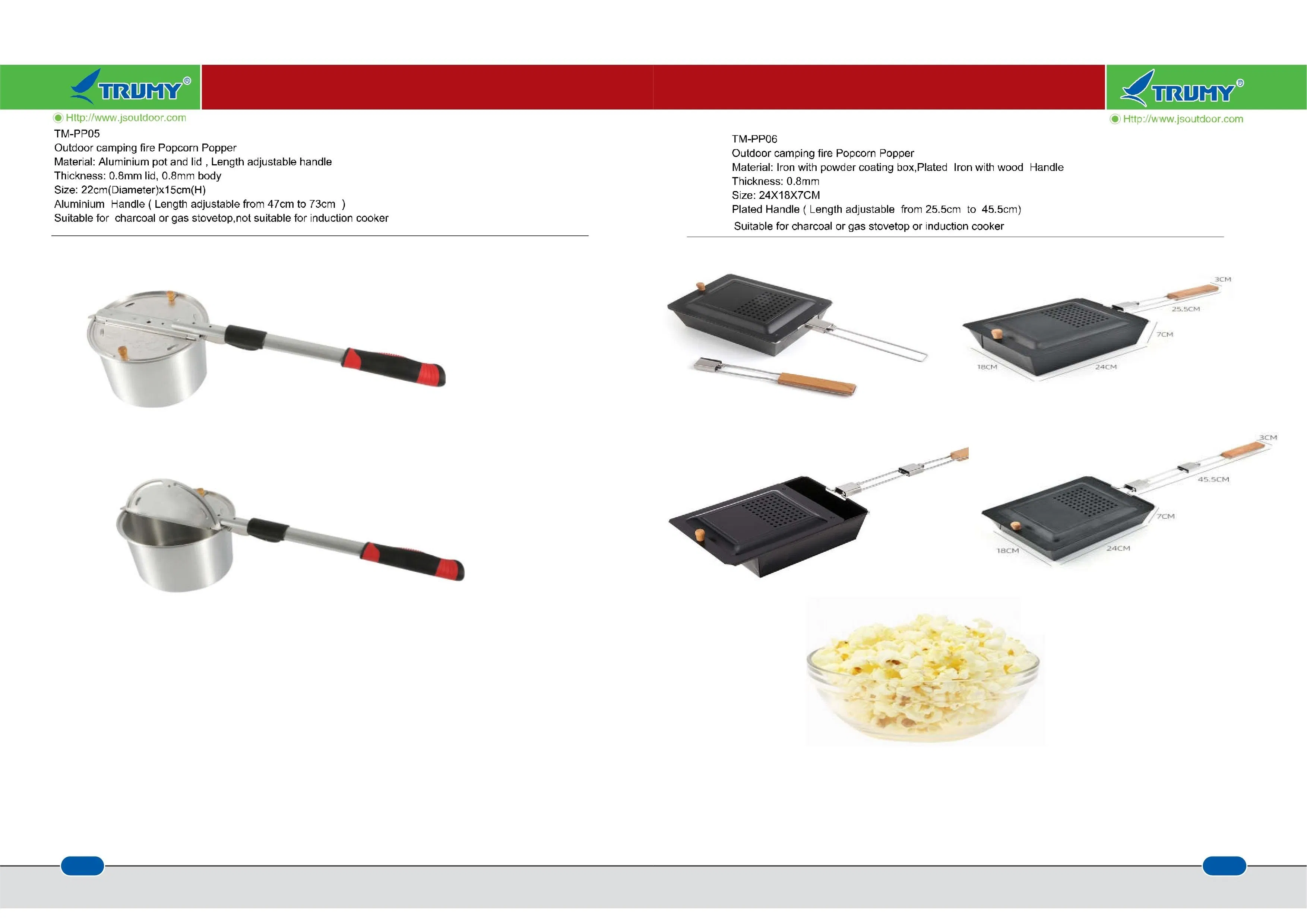 Multifunctional Outdoor/Indoor Stainless Steel Popcorn Popper Pot