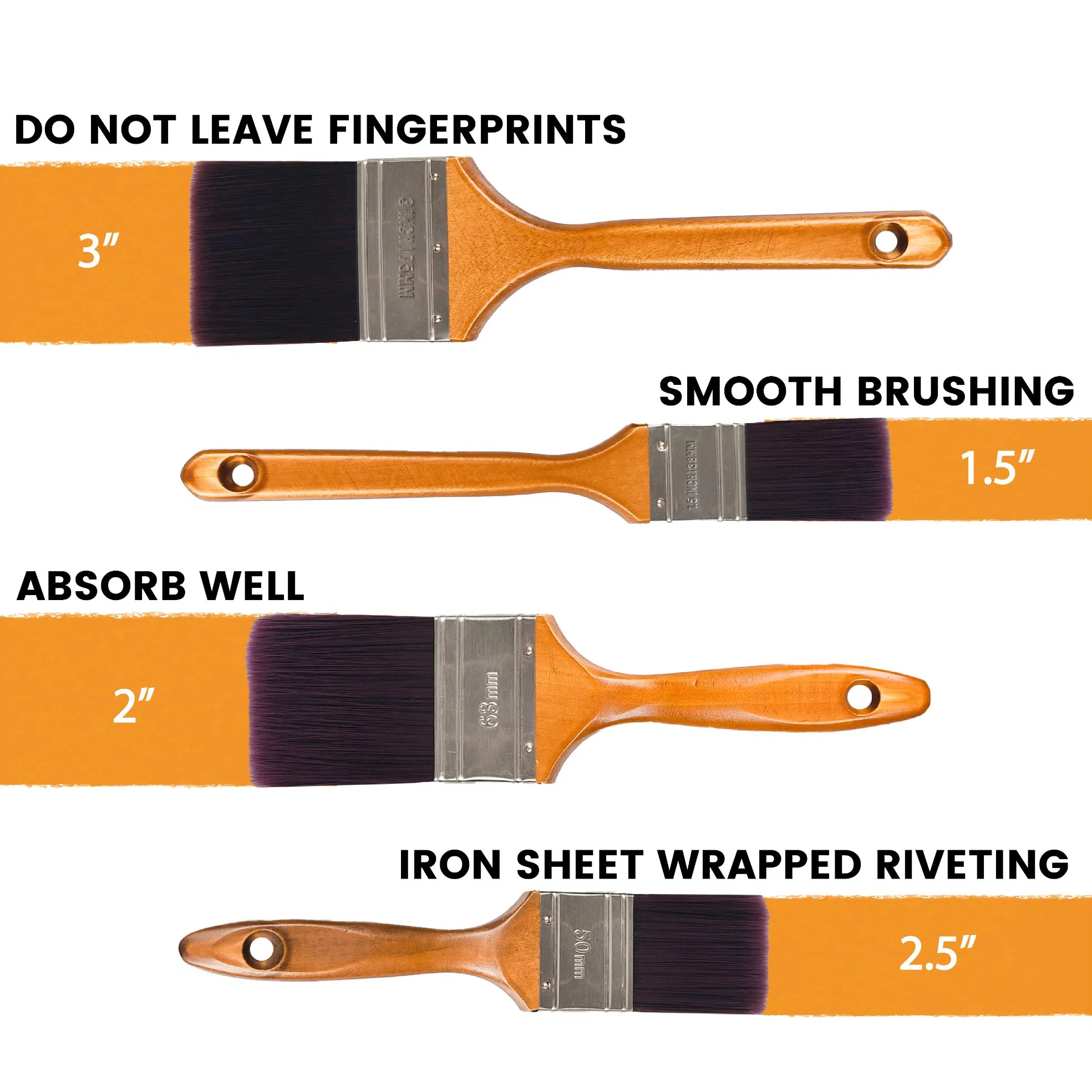 Wholesale High Quality Wooden Handle Paint Brush Grass Handle Sash Brush