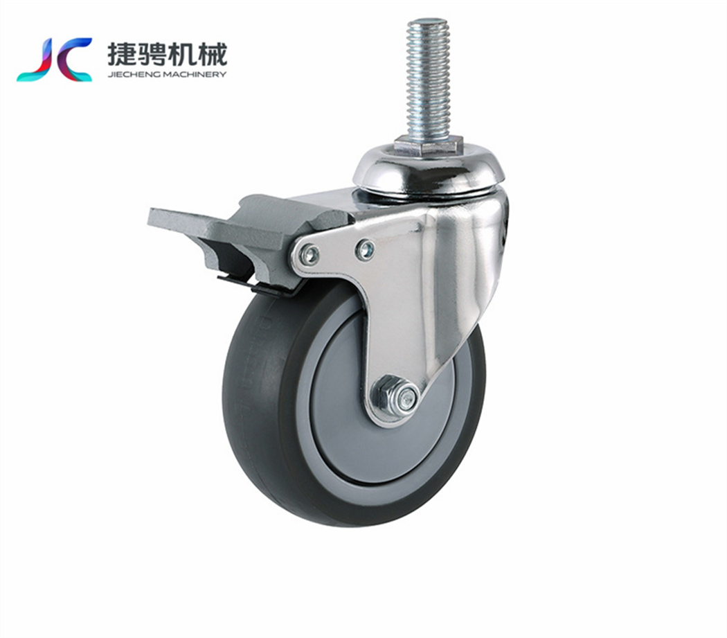 TPR Stainless Steel Casters, Nylon Universal Wheels, Silent, Wear-Resistant, Waterproof and Rust-Proof
