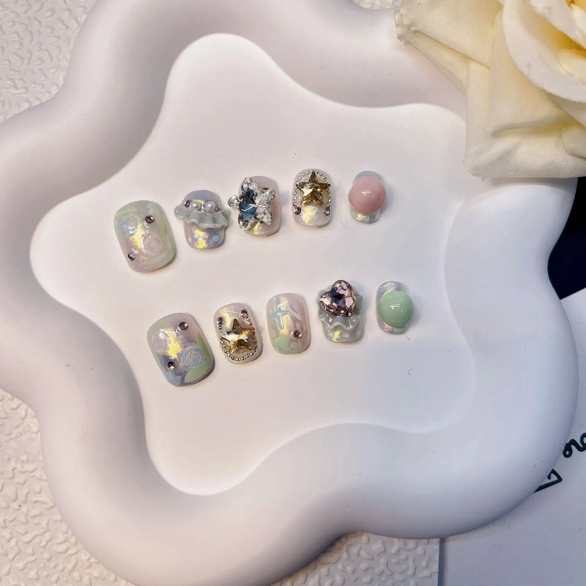 Private Label Handmade Press on Nails Short Almond Square Fake Nails