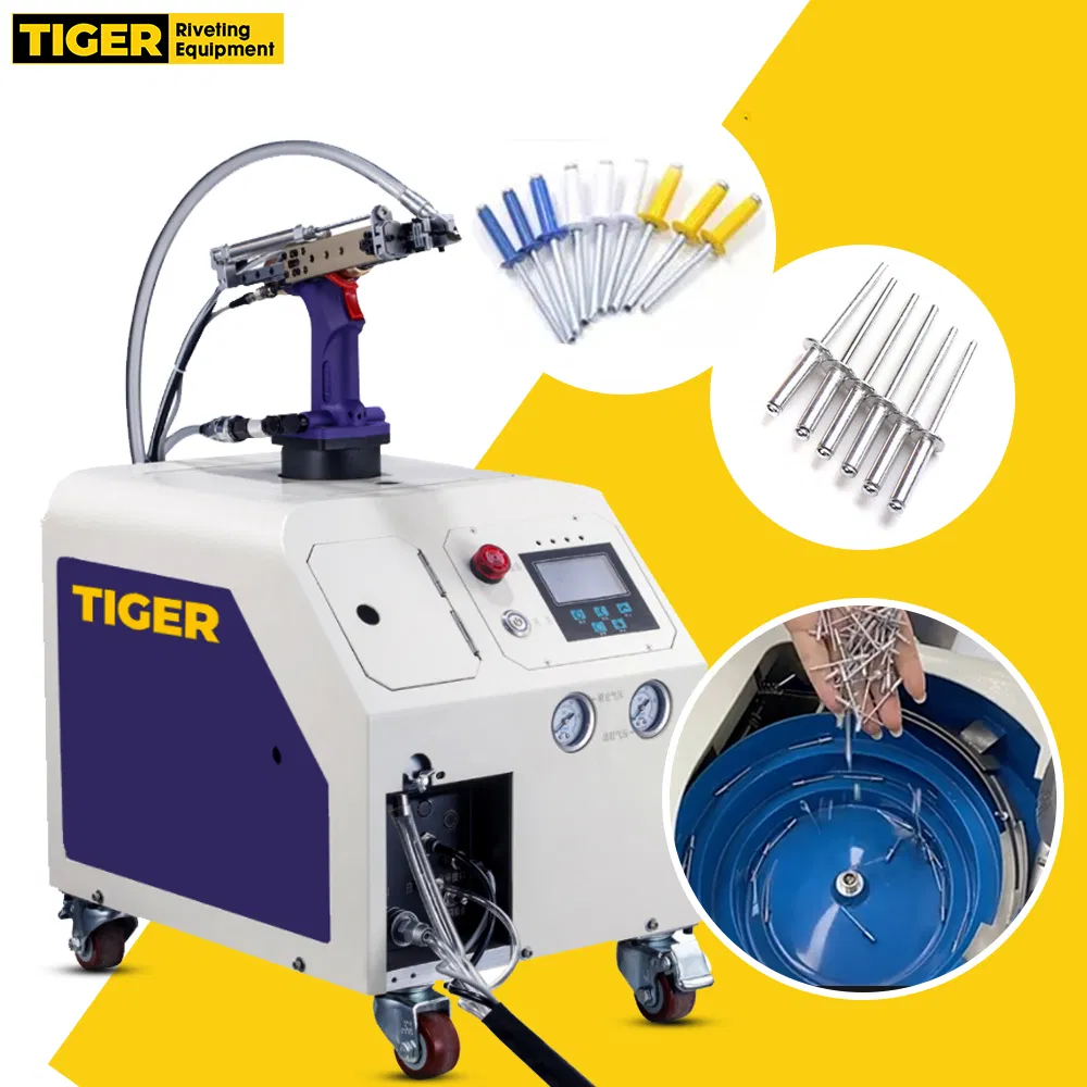 Double Gun Auto Rivet Gun Automatic Nail-Pulling Machine Automatic Feeding Blind Rivet Tool