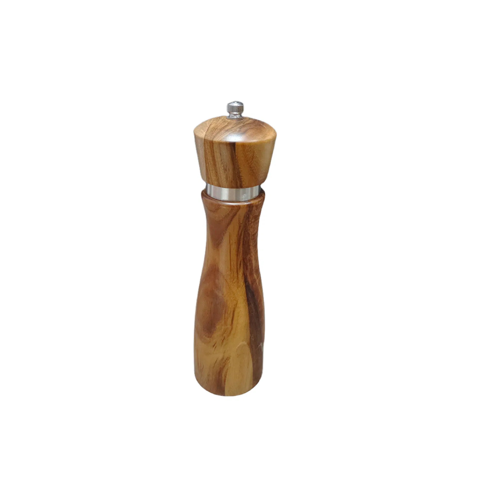 6 in Adjustable Wooden Pepper and Salt Grinder with Ceramic Mechanism