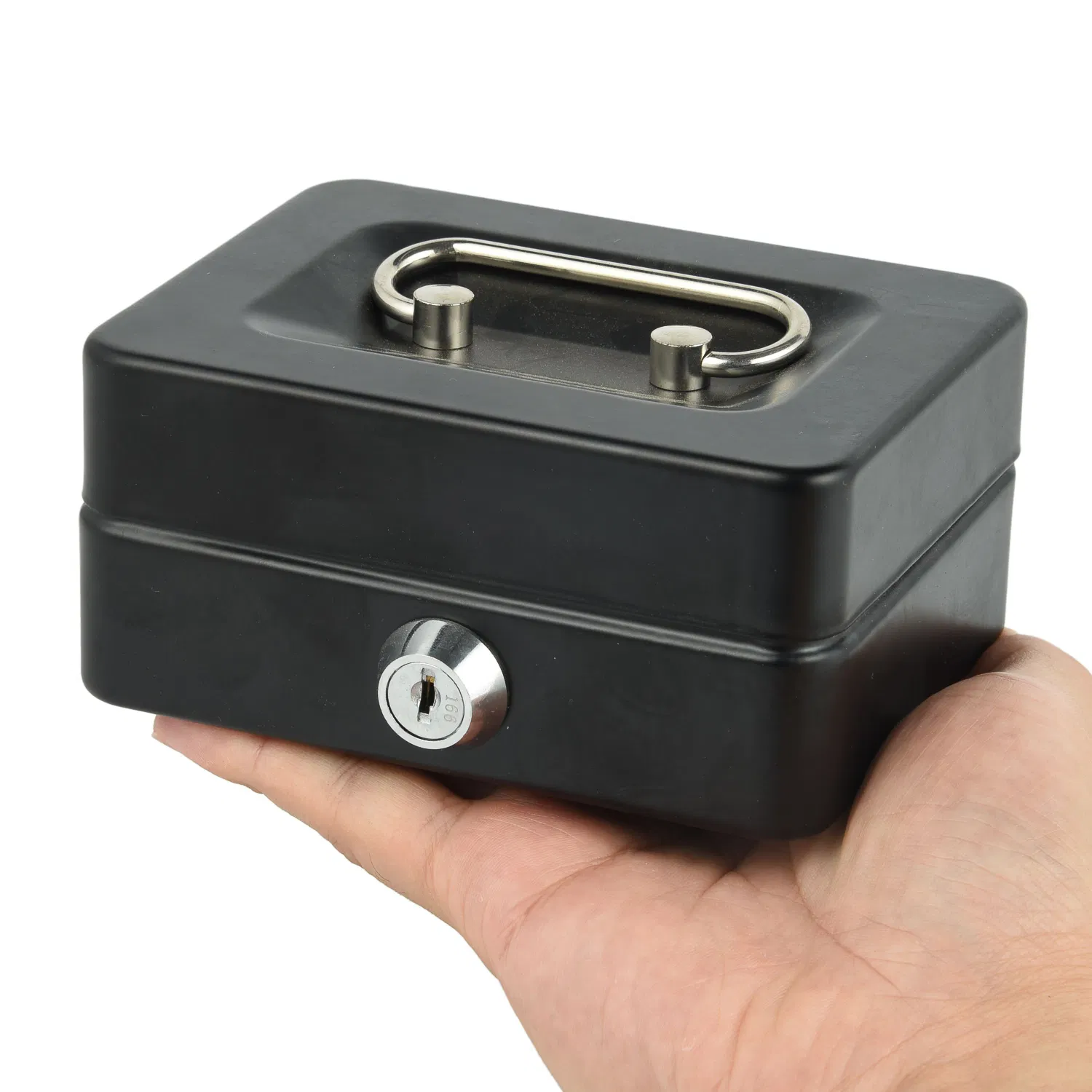 Portable Piggy Money Safe Box Cash Drawer Safe Mini Cash Box with Key Lock Safe Metal Money Box