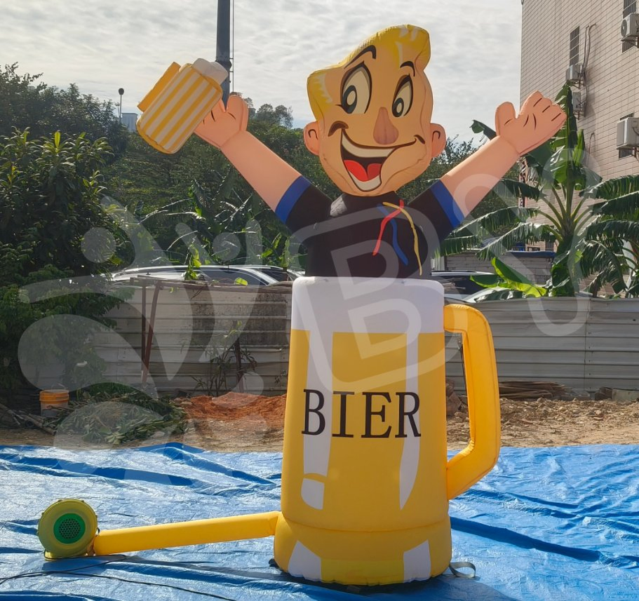 Advertising Inflatable Abraham Cartoon Stand on Beer Cup to Netherlands