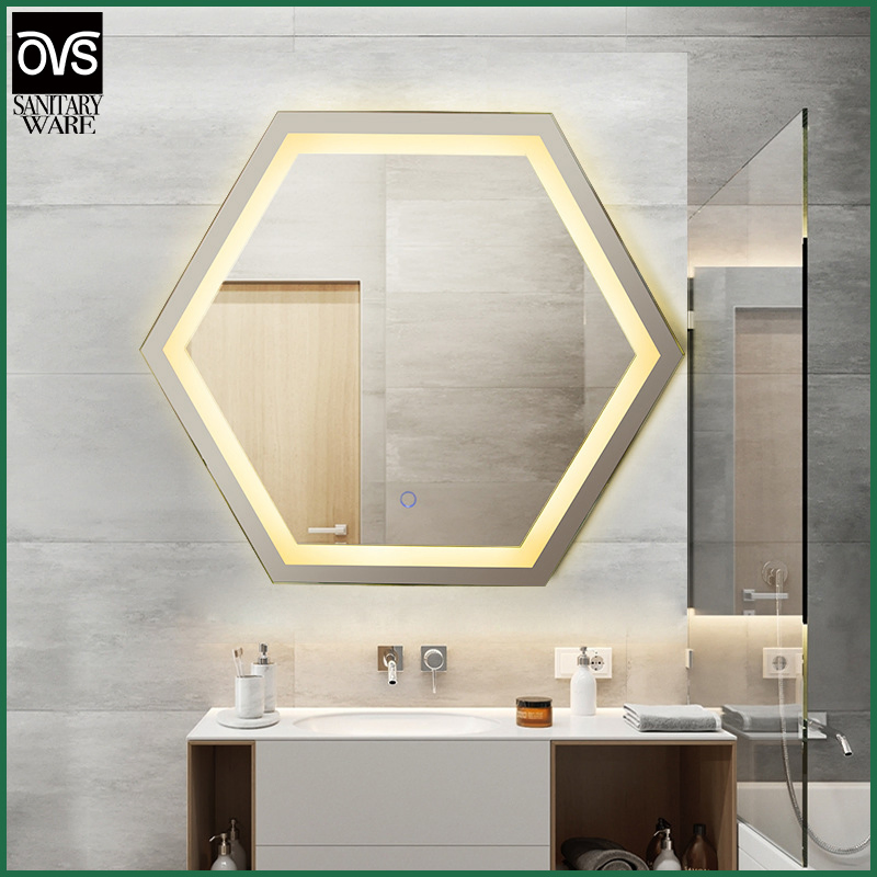 Smart Bathroom Mirror Touch Anti-Fog Hotel Polygon