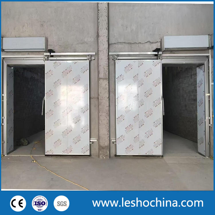 China Electric Manual Automatic Insulated Sandwich Panel Sliding Stainless Steel Door Refrigeration Freezer Chiller Cold Room Storage Manufacturer Factory