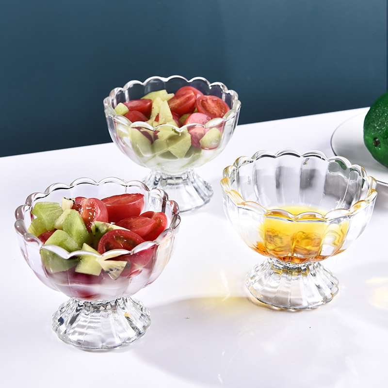 Glass Dessert Bowls Trifle Footed Cups Clear Glass Dessert Glass Cup Salad Ice Cream Sundae Cups