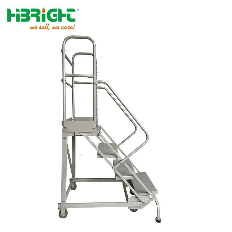 Warehouse Moveable Multi Tiers American Style Step Ladder Trolley