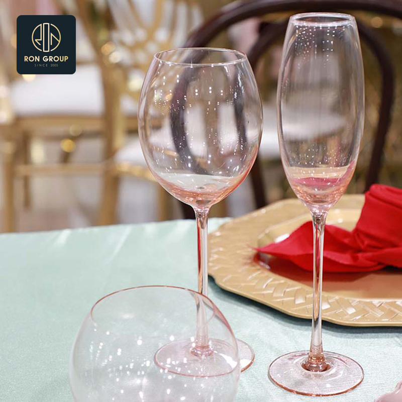 High Quality Custom Colorful Glass Cup Bar Cold Drinking Glasses Restaurant Clear Goblet for Wedding