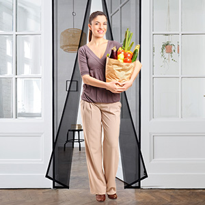 Magnetic Soft Polyester Screen Door Anti Mosquito Insect Screen Curtain