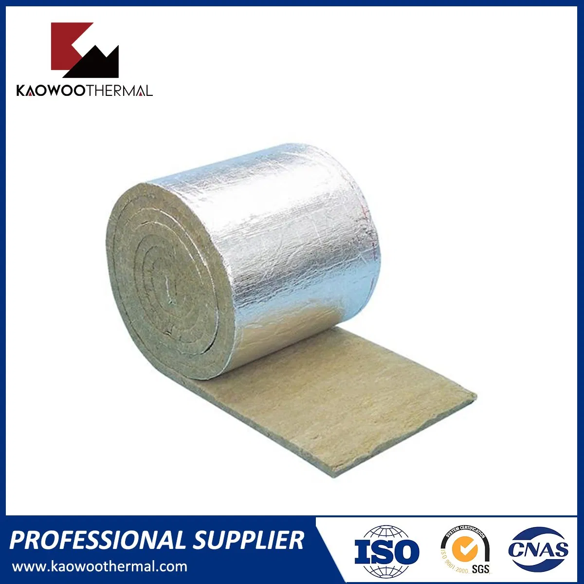 Building Material Noise Reduction Rockwool Blanket Both Sides with Aluminum Foil
