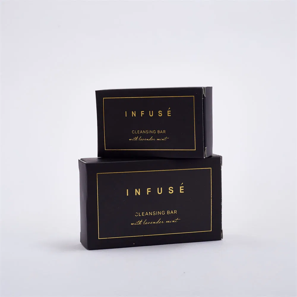 Customizable Size Soap Packed in Black Carded for Hotel Amenities