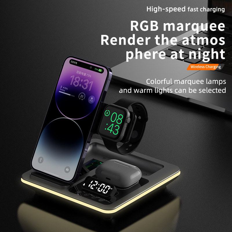Беспроводная зарядная станция 3 в 1 для iPhone, Apple Watch и AirPods