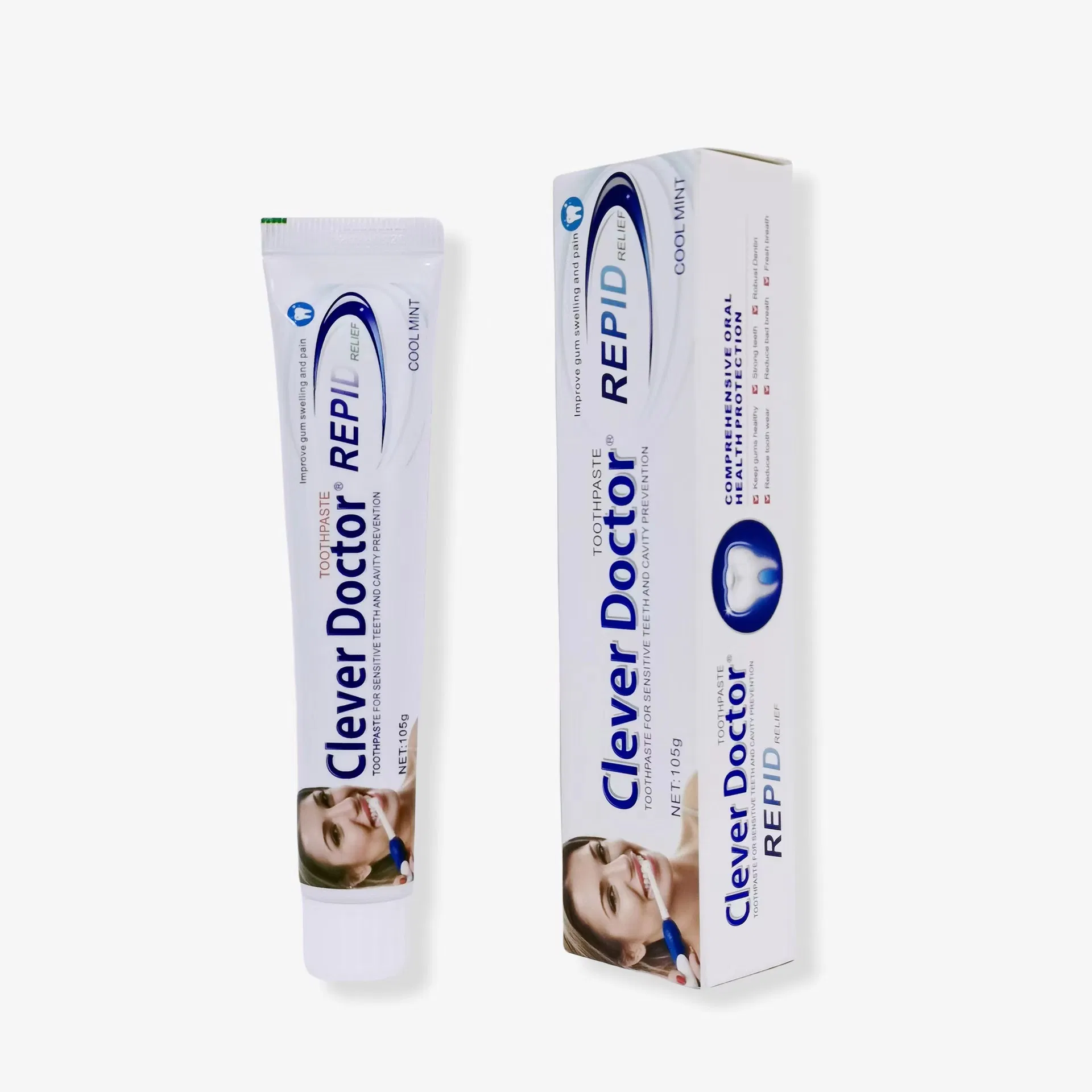 Clever Doctor High Quality 105g Teeth Fresh Breath Cool Mint Flavor Toothpaste