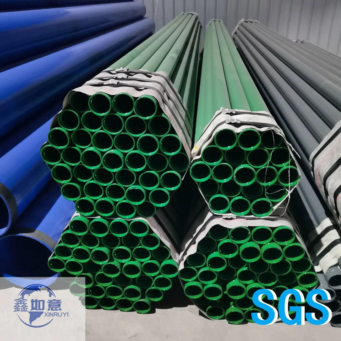 BS1387 En10255 Plastic Composite Tpep HDPE Steel Water, Gas Pipe with Threading End and Socket