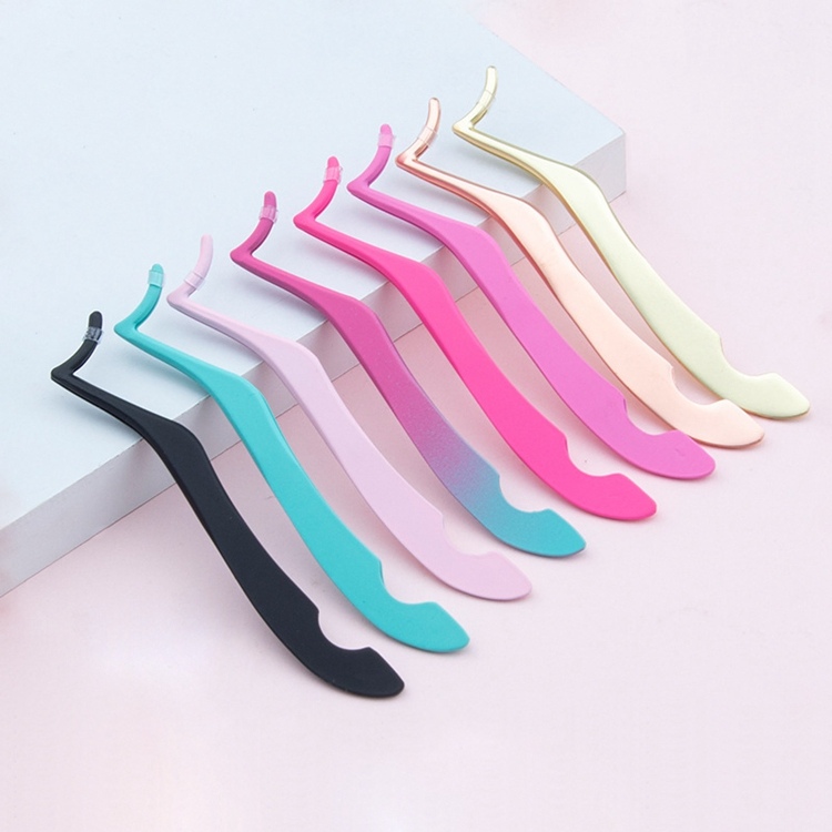 Private Label Stainless Steel False Eyelash Tweezers Lashes Applicator