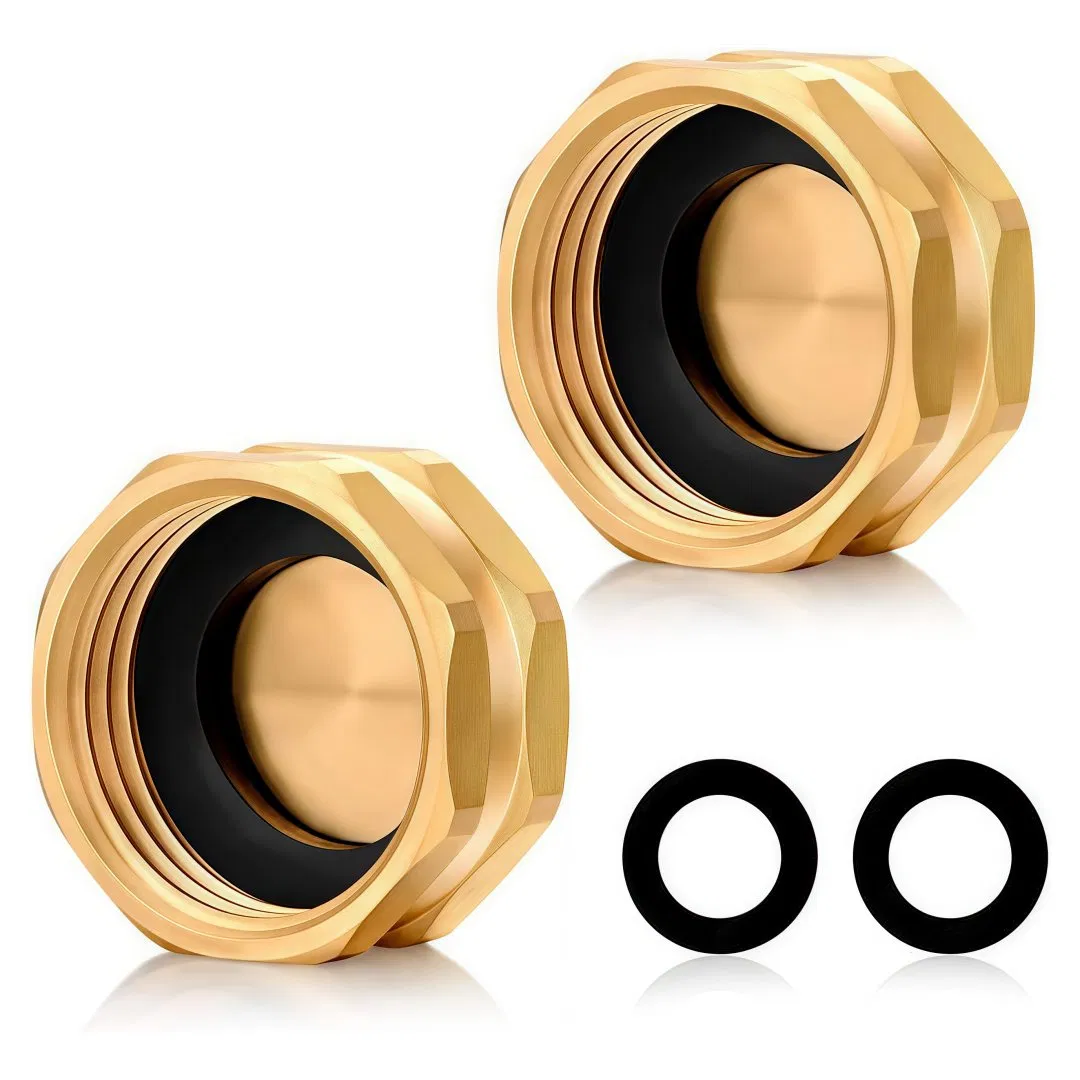 Durable Brass Garden Hose End Cap with Leak-Proof Gasket