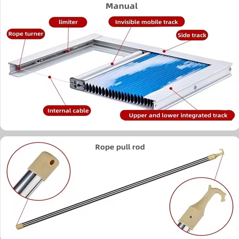 Motorized Honeycomb Blinds Electric Blackout Shades Fabric Roof Skylight Curtains