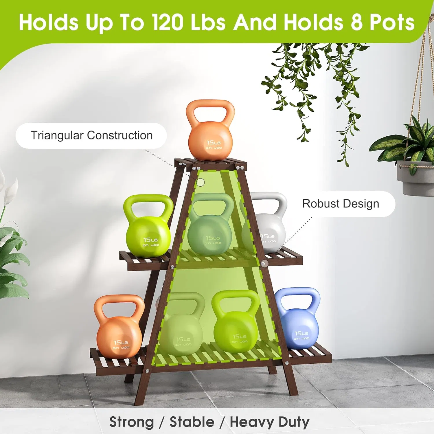 Bamboo Home Creative Balcony Succulent Plant Shelving Flower Racks