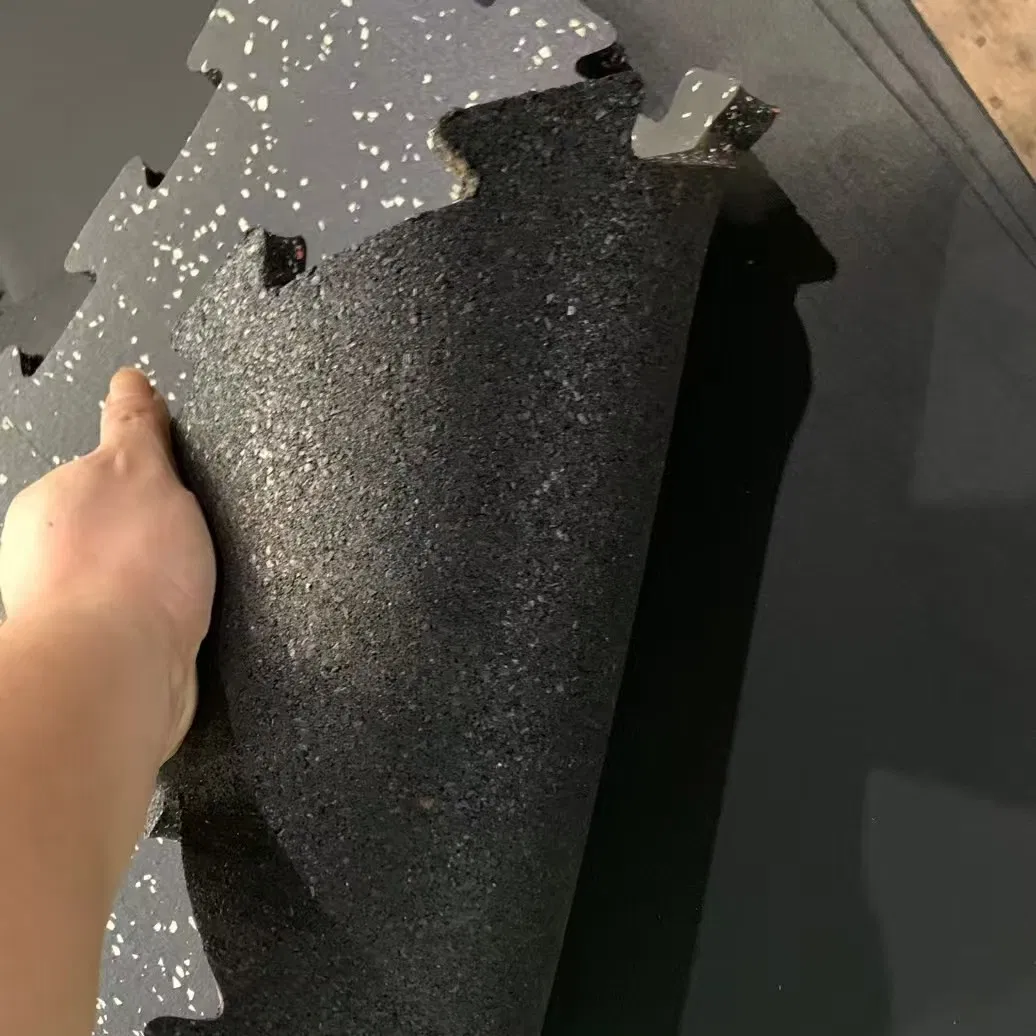 EPDM Gray Rubber Flooring 50cm*50cm Interlocking Tiles 1.5mm-5mm Gym Mat Indoor Fitness Area Playgrounds
