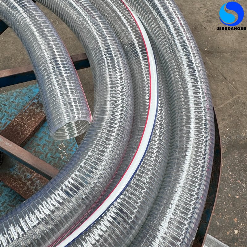 Flexible High Quality Transparent PVC Spring Spiral Suction PVC Steel Wire Hose