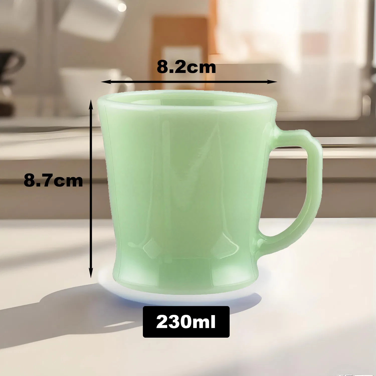 Milk Water Coffee Tea Drinking Eco-Friendly Reusable 105ml 170ml 220ml Heat Resistant Jade Glass Mug for Russia Krusovice Licher