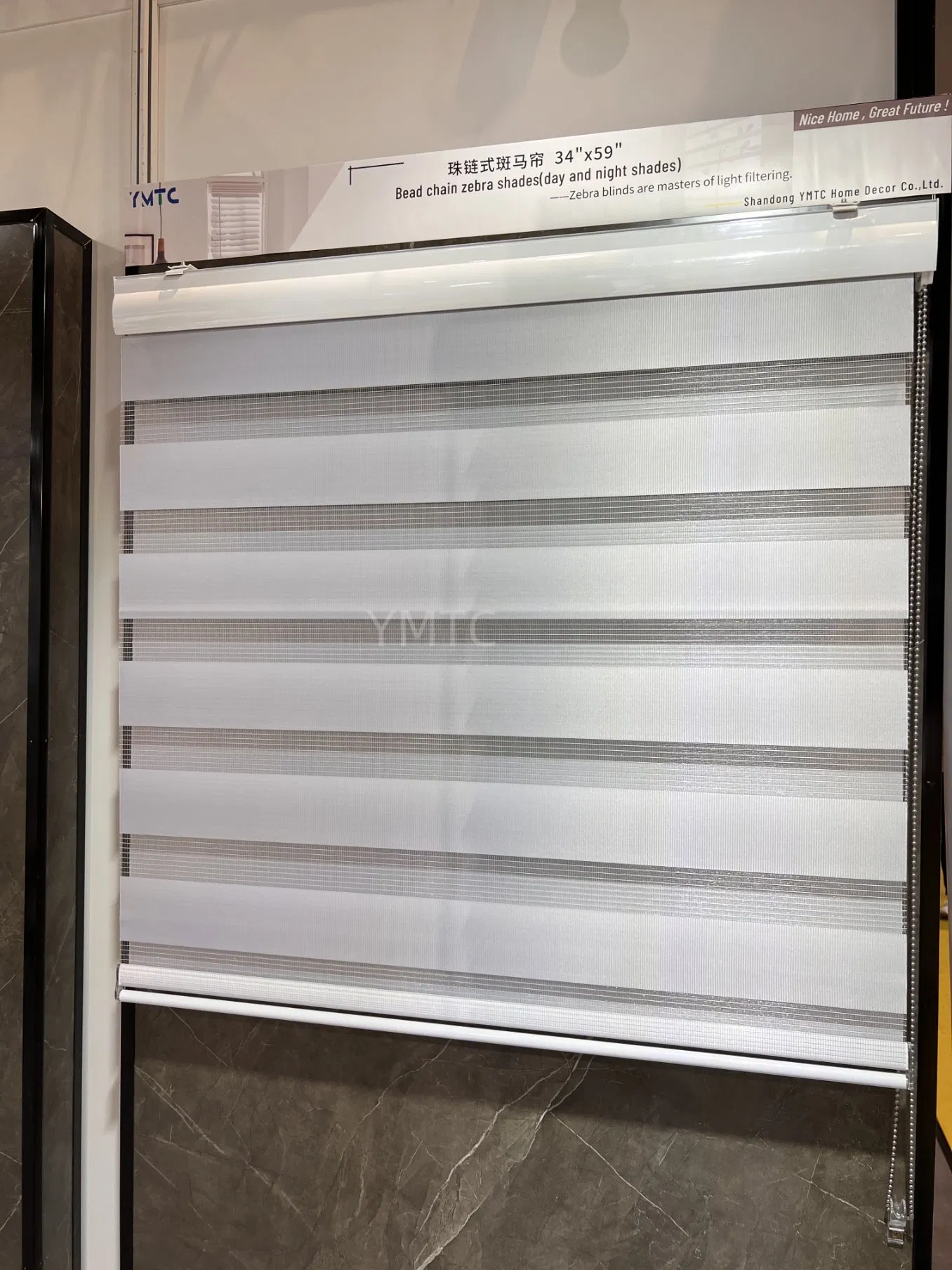 Home Modern Design Cheap Fabric Zebra Roller Shades with Bead Chain Control
