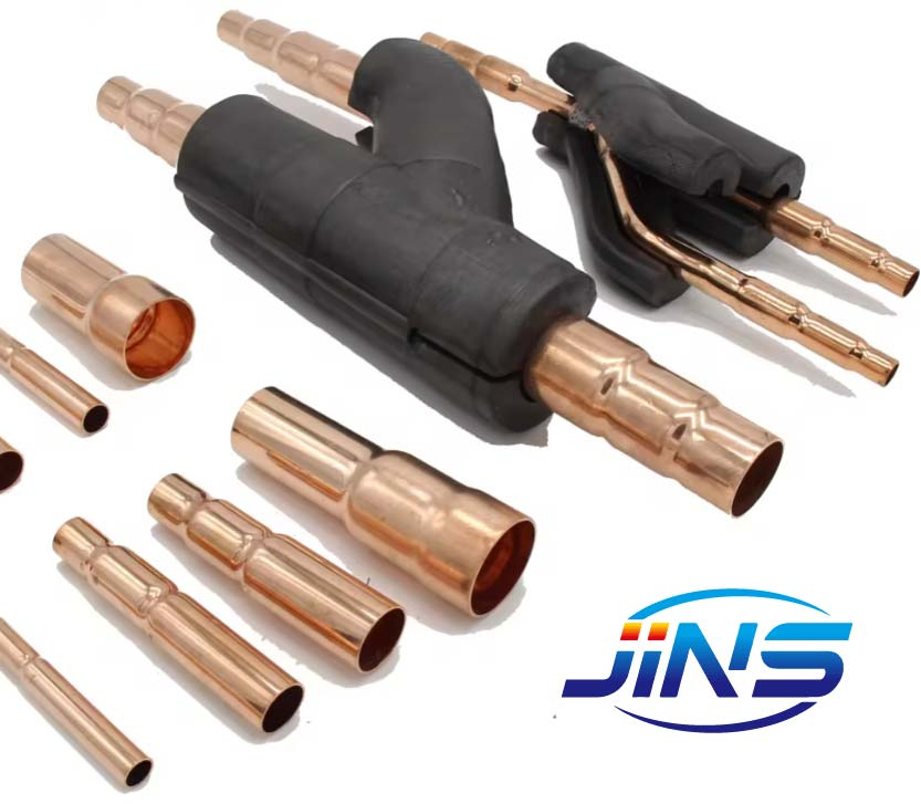 Welding Copper Manifold Header with Ball Valve Copper Pipe Fittings for Air Conditioner