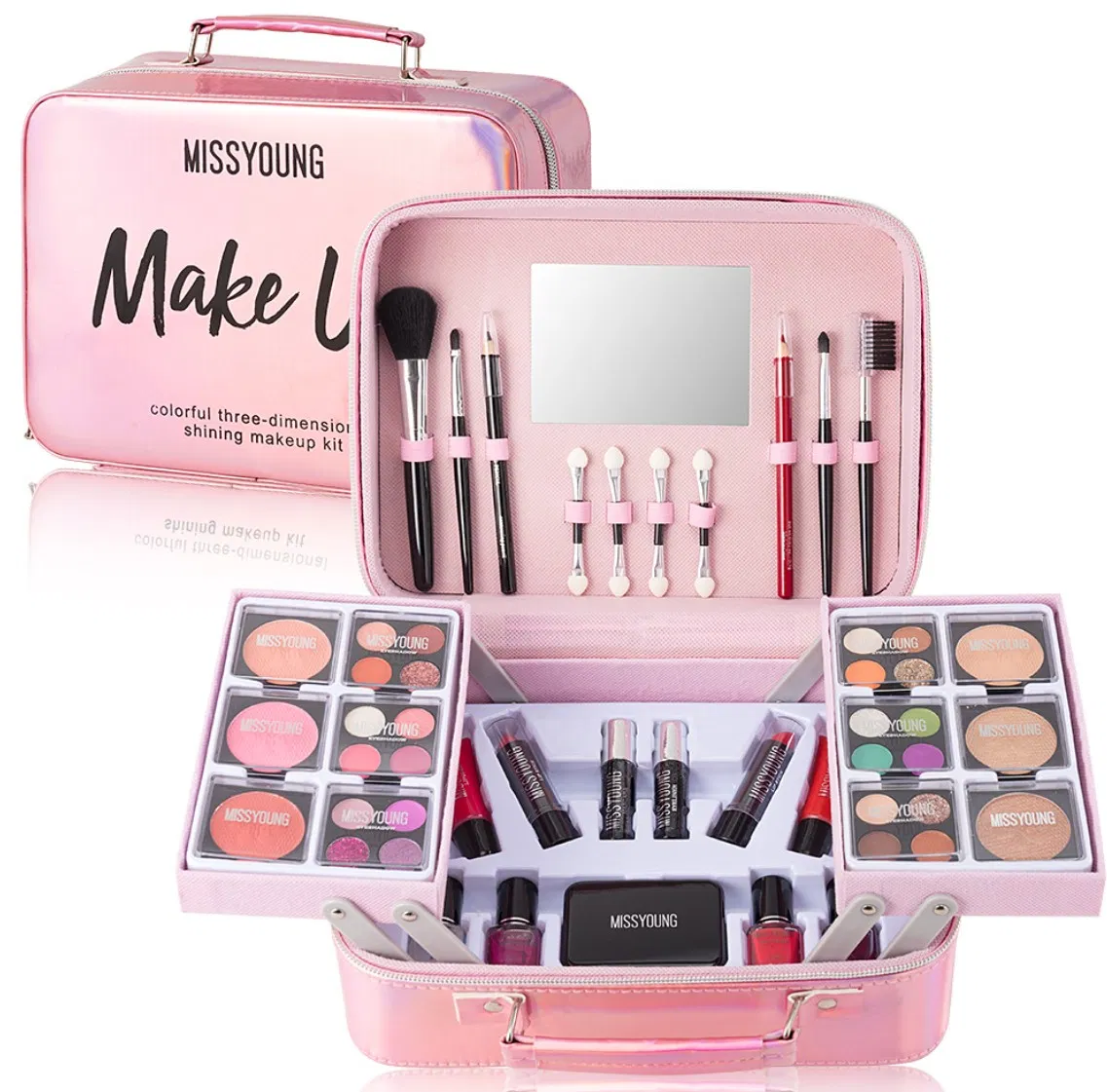 Online Wholesale and Retail Popular Color Three-Dimensional Shiny Makeup Set Eye Shadow Powder Blusher Lipstick Beginner Facial Makeup Set Palettes Makeup Kits